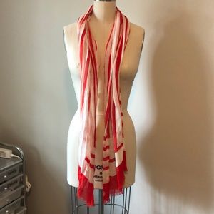 Red and white Tory Butch scarf